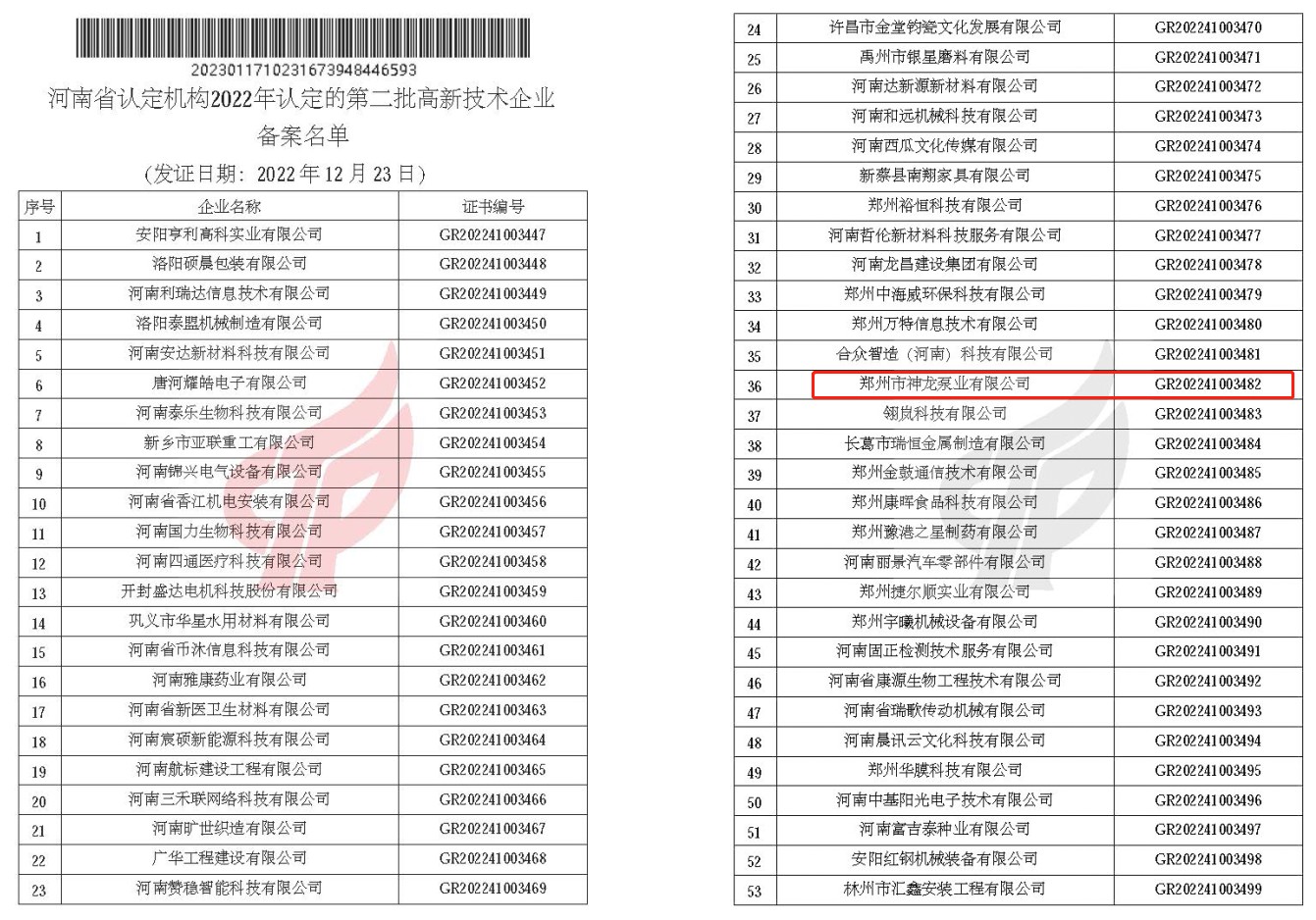 开云（中国）官方在线泵业再次被认定为高新技术企业